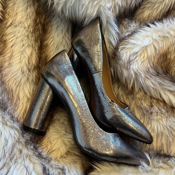A new day chunky metallic silver heels size 5.5 - Picture 1 of 11